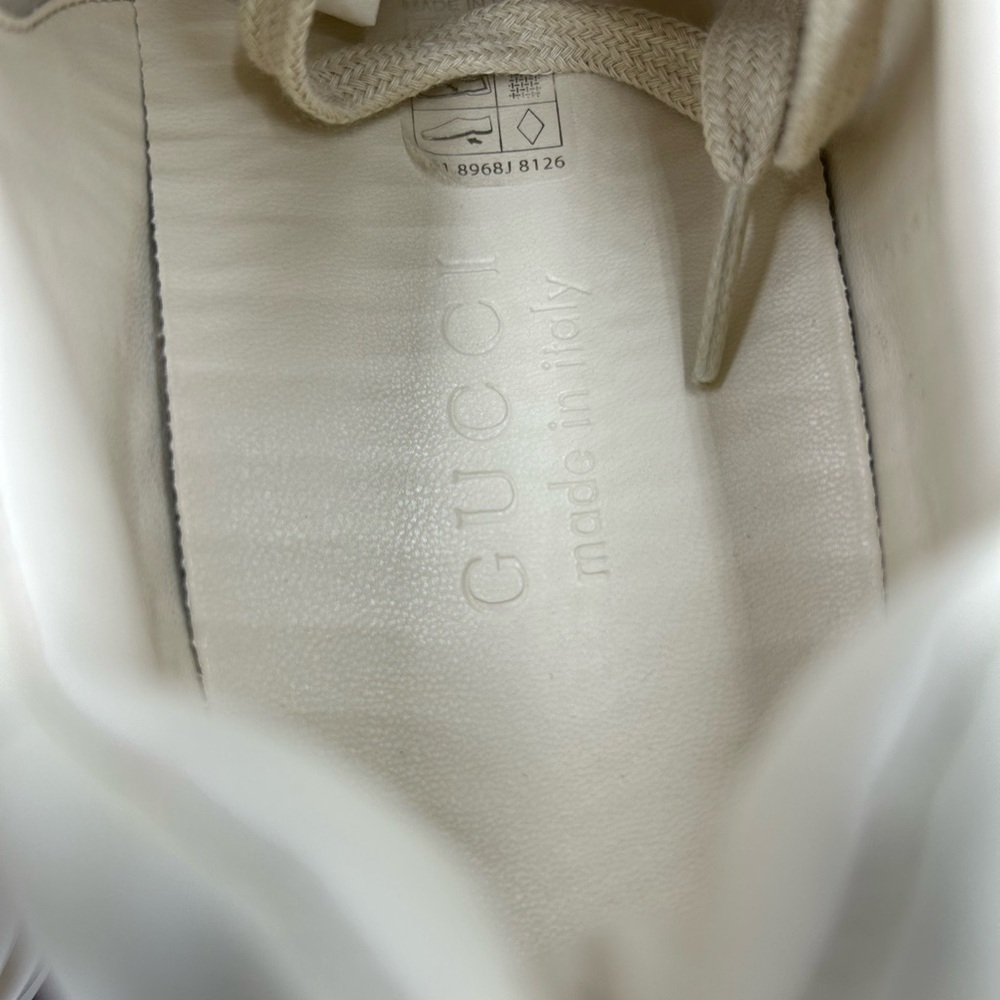 Men's Gucci, Rython leather sneaker with logo print size 9, made in Italy - Picture 10 of 12